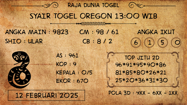 Prediksi Oregon 13:00 WIB