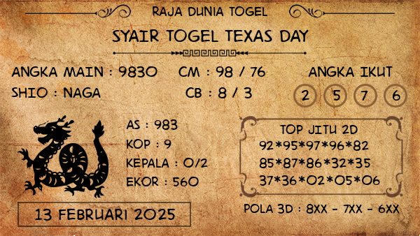 Prediksi Texas Day